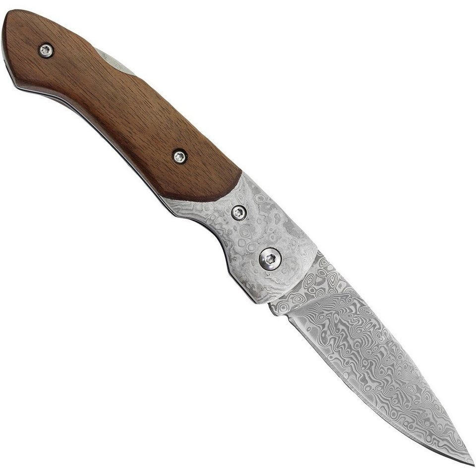 Zavírací nůž Parforce-damašek+ kožené pouzdro