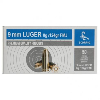 Náboj STV 9mm LUGER FMJ 124grs 8g