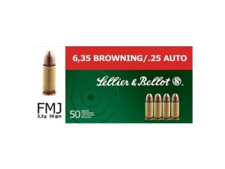 Náboje Sellier & Bellot cal. 6,35 Browning 3,3g 