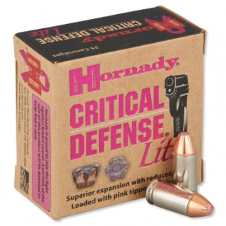Náboj kulový Hornady, Critical Defense Lite, 9mm Luger, 100GR, FTX