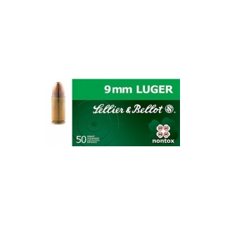 NÁBOJE 9 MM LUGER, NONTOX 115 GRS (7,5 G), FMJ, SELLIER&BELLOT