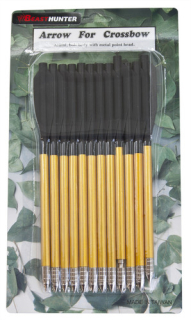 Šípy kuše pistolové dural 6,5" 80lb 12ks