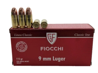 Náboj 9mm Luger FIOCCHI FMJ 7,45g/115gr